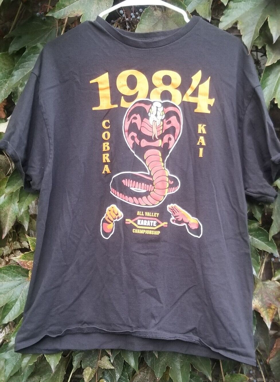 The Karate Kid 1984 Cobra Kai All Valley Karate Championship Black T-Shirt Sz XL